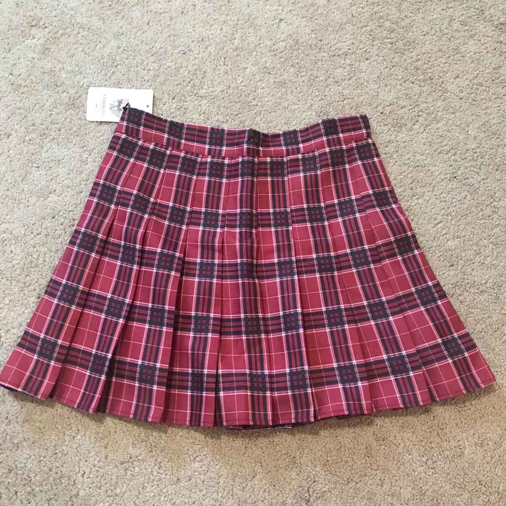 Plaid pleated skirt